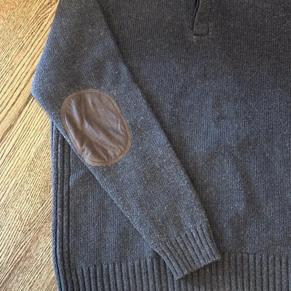 GAP Men’s Brown Fleece Lined Pullover Sweater Knit Winter Warm Size Medium - Picture 3 of 6